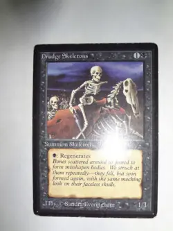 MTG MAGIC THE GATHERING CARD ORIGINAL BETA BLACK DRUDGE SKELETONS CREATURE COMMO - Image 1