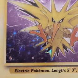 Pokemon TCG Zapdos Holo Rare Card 15/62 Fossil Base Set, Vintage 1999 LP WOTC - Image 3