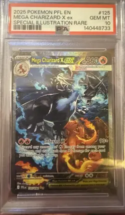 2025 POKEMON PFL EN-PHANTASMAL FLAMES #125 MEGA CHARIZARD X EX PSA 10 GEM MINT - Image 3