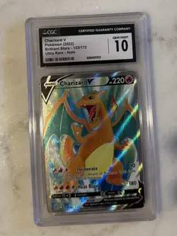 Pokemon TCG Charizard V 153/172 Full Art, Brilliant Stars | CGC 10 Graded - Image 1