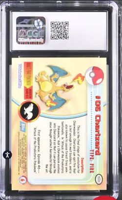 Pokemon TCG Topps - series 1 - Charizard 06 - 1st print CGC 8 🔥 - Image 4