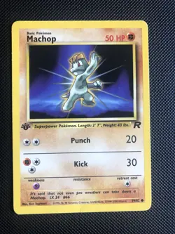 POKEMON TEAM ROCKET MACHOP 1ST ED GOOD NON-HOLO 59/82 - Image 1