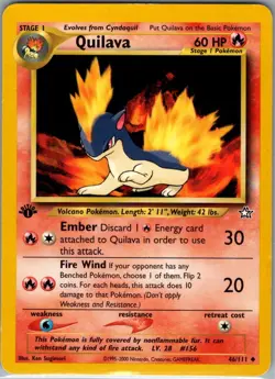 Quilava 46/111 Non Holo Neo Genesis - Pokemon Card - NM - Image 1