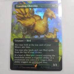 Traveling Chocobo MTG (Borderless) Chocobo Track Foil) Final Fantasy 0568 MYTHIC - Image 1