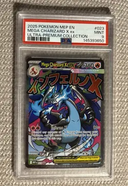 139748036 Mega Charizard X ex 2025 Pokemon Ultra Premium Promo #023 PSA 9 - Image 1