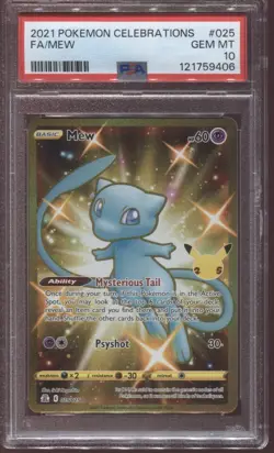 SHINING MEW #25 HOLO PSA 10 2021 POKEMON CELEBRATIONS CLASSIC COLLECTION - Image 1