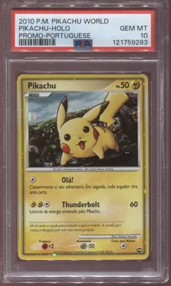 PSA 10 Pikachu Holo Promo Portuguese World Collection 2010 Japanese Pokemon - Image 1