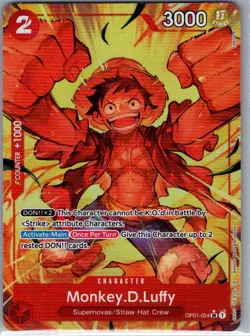 Monkey.D.Luffy (Alt Art) OP01-024 English PRB01 - One Piece Card - NM - Image 1