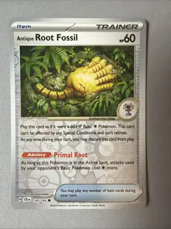 Pokemon TCG * SV Stellar Crown * 130/142 Antique Root Fossil * REVERSE HOLO C NM - Image 1