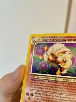 Pokemon TCG Light Arcanine Neo Destiny 12 Holo LP Rare Vintage SWIRL - Image 3