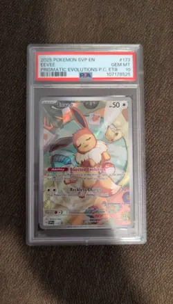Pokemon Eevee Prismatic Evolutions P.M. Center ETB Promo SVP en 173, PSA 10 - Image 1