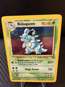 Nidoqueen Holo Base Set 7/64 WOTC Vintage Pokemon Card MP+ Clean Front - Image 1