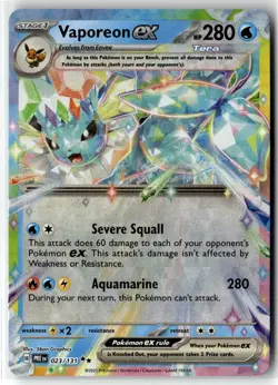 Vaporeon ex ⭐ 023/131 Holo Double Rare Prismatic Evolutions 2025 Pokemon NM - Image 1