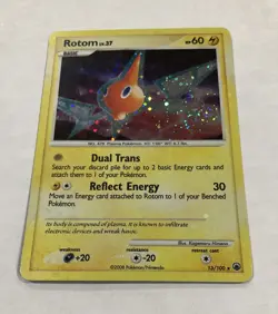 Pokemon ROTOM Card 13/100 Rare Holo Majestic Dawn Holo Bleed LP Error Swirl TCG - Image 2