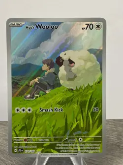 Pokemon Card Hop's Wooloo 170/159 Illustration Rare Journey Together Near Mint - Image 1