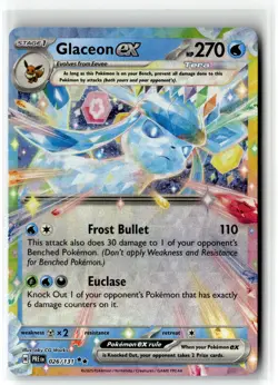 Glaceon ex ⭐ 026/131 Holo Double Rare Prismatic Evolutions 2025 Pokemon NM - Image 1