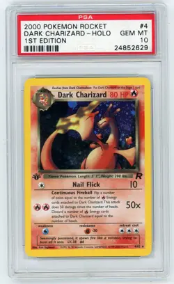 Dark Charizard 1st Edition #4 - Holo PSA 10 - 2000 Team Rocket Vintage Pokemon - Image 1