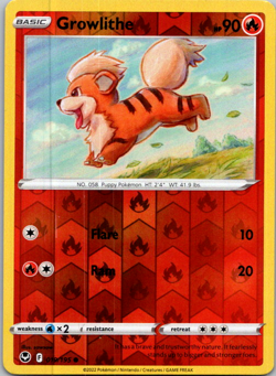 🌌Pokemon - Growlithe - Reverse Holo - 019/195 - Silver Tempest (NM)🌌 - Image 1