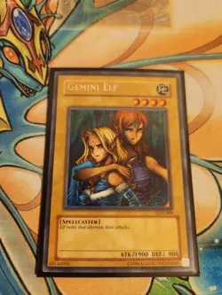 Yugioh! Gemini Elf LON-000 Secret Rare Unlimited VLP - Image 1