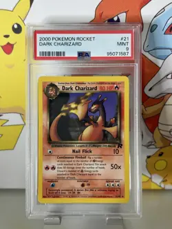 🔹PSA 9 MINT🔹Dark Charizard 21/82🔸2000 Team Rocket Pokemon TCG Graded Card - Image 1