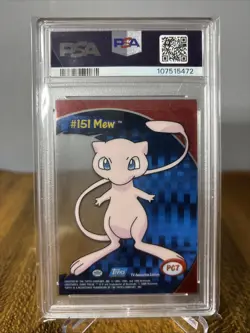 2000 Topps Pokemon TV Animation Clear Cards #PC7 MEW PSA 10 Gem Mint - Image 2