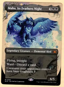 Maha, Its Feathers Night, Damaged Non-foil Borderless, Bloomburrow in English - Image 5