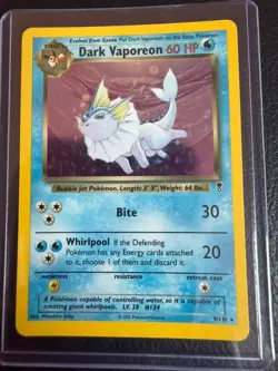 Dark Vaporeon 9/110 Legendary Collection Holo HP Pokemon TCG WOTC 2002 English - Image 1