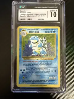 POKEMON CGC 10 2023 Trading Card Game Classic Blastoise 003/034 Holo Rare - Image 1