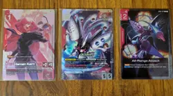 Qubeley + Haman Karn + All Range Attack - Gundam Newtype Challenge 3 Promo Cards - Image 1