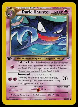 Pokemon Card - Dark Haunter Neo Destiny 36/105 Uncommon 1st Edition - Image 1