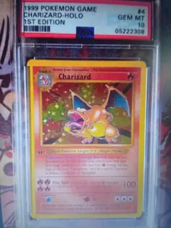 Pokemon Charizard Base Set (Shadowless) 1st Edition Holo PSA 10 004/102 - Image 1