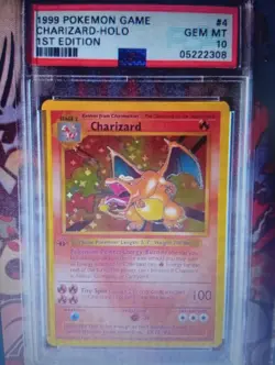 Pokemon Charizard Base Set (Shadowless) 1st Edition Holo PSA 10 004/102 - Image 2