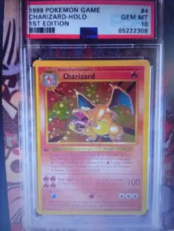 Pokemon Charizard Base Set (Shadowless) 1st Edition Holo PSA 10 004/102 - Image 3