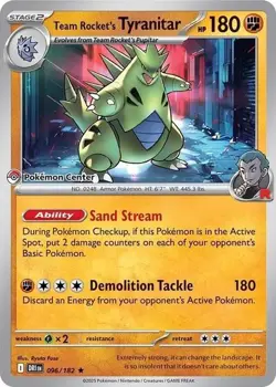 Team Rocket's Tyranitar (Pokemon Center Exclusive) 096/182 NM Pokemon - Image 1
