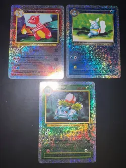 Pokemon 2002 Legendary collection Reverse Holo Full STARTER Set Eng GOOD - Image 4