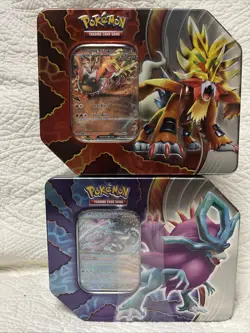 Pokemon TCG Suicune V & Entei V Tin Lot – Factory Sealed – Authentic - Image 1