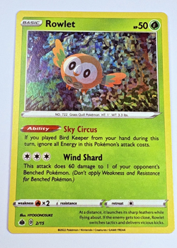 Pokemon Rowlet 2/15 McDonald's Promo 2022 Holo TCG NEAR MINT - Image 1