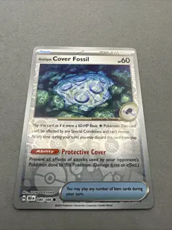 Pokemon TCG * SV Black Bolt 080/086 Antique Cover Fossil* REVERSE HOLO FRESH PK - Image 2