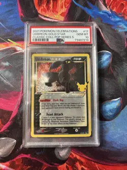 2021 Pokemon Celebrations Umbreon Gold Star Classic Coll-Pop Series 5 PSA 10 - Image 1