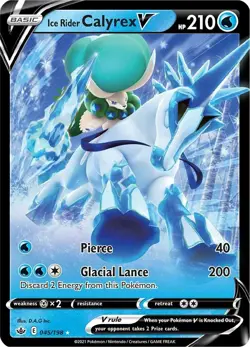 Ice Rider Calyrex V 045/198 Ultra Rare Holo SWSH06: Chilling Reign Pokemon Card - Image 1
