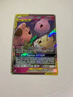 Pokemon TCG Tag Team GX card featuring Clefairy, Igglybuff, and Togepi, 240 HP, - Image 1