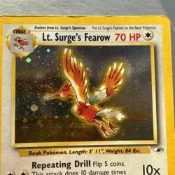 Lt. Surge’s Fearow 7/132 Gym Heroes Unlimited 2000 Pokemon Card Holo Rare - Image 2