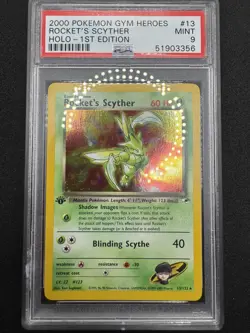 2000 Pokemon Gym Heroes Rocket's Scyther 1st Edition Holo Rare #13 PSA 9 Mint 🌀 - Image 4