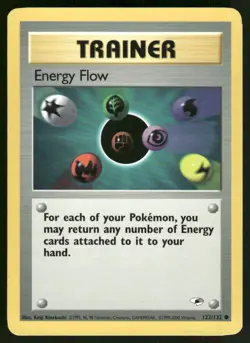 Pokemon Cards Energy Flow 122/132 UNLIMITED Gym Heroes WOTC Common NM - Image 1