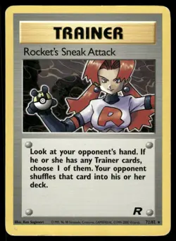 Pokemon Cards Rocket's Sneak Attack 72/82 UNLIMITED Team Rocket Rare MP - Image 1