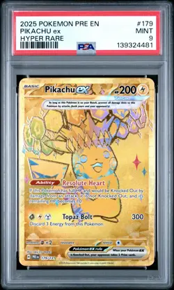 PSA 9 Pikachu ex #179 - Prismatic Evolutions Hyper Rare Pokemon Card Pokemon TCG - Image 1