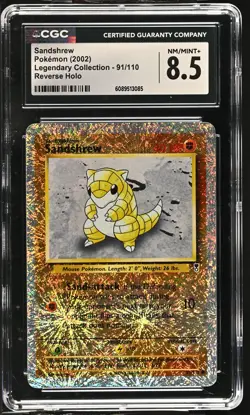 CGC 8.5 Sandshrew 2002 Legendary Collection 91/110 Reverse Holo Pokemon Card - Image 1