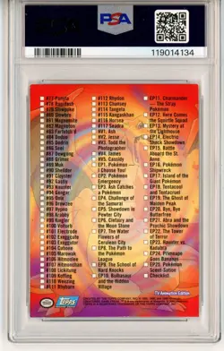 PSA Signed Rodger Parsons Topps 2000 Pokemon TV Animation Checklist Series 2 - Image 2