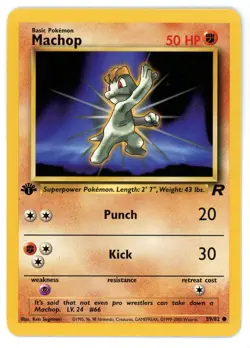 Machop 59/82 1st Edition Team Rocket Pokemon Card - Image 1