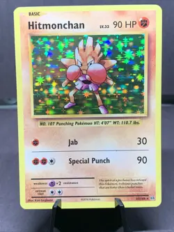 Pokemon TCG Hitmonchan XY Evolutions 62/108 Holo Rare LP 2016 - Image 1